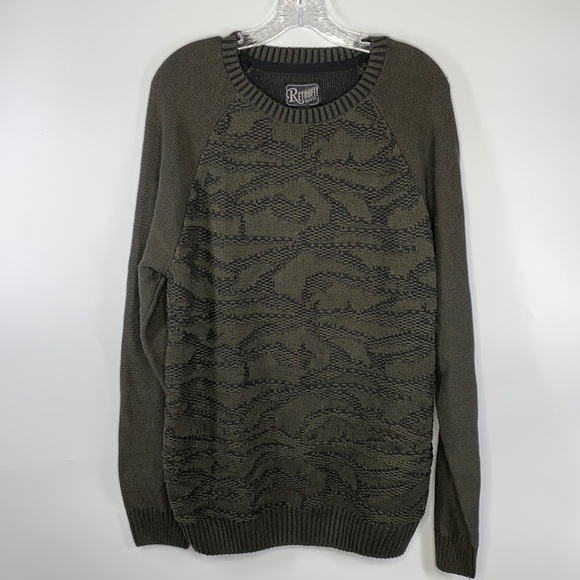Retrofit Gray/Black Knit Crewneck Sweater NWT - Picture 1 of 7